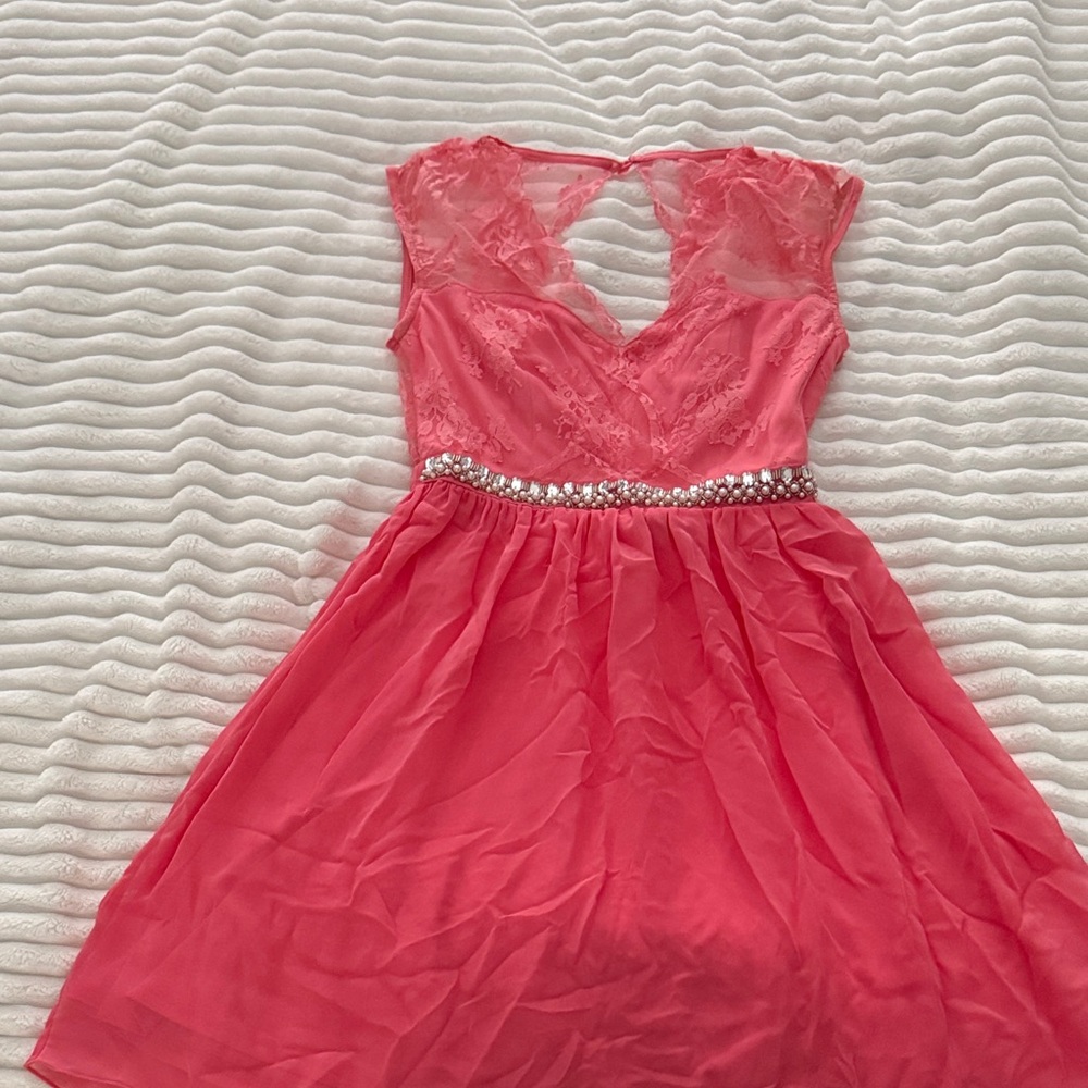 Pink Lace Juniors Dress